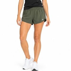 Lululemon Running Shorts Women Large Olive Green Athleisure Casual Classic